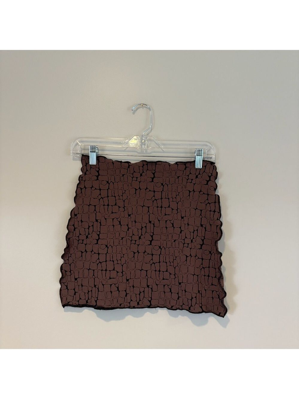 Haystacks Elegant Textured Mini Skirt in Rich Brown
